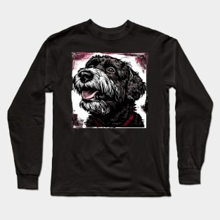 Retro Art Black Russian Terrier Dog Lover Long Sleeve T-Shirt